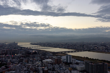 Skyscraper from Umeda Sky Building in Osaka (Japan)