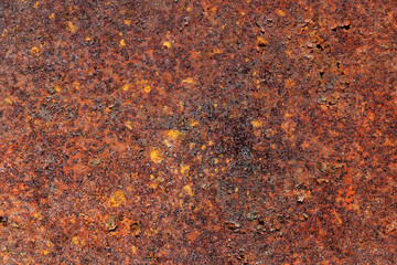 Rusty iron texture, caverns on metal surface