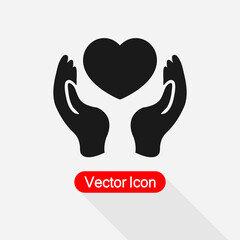 Heart Icon In The Hand Vector Illustration Eps10