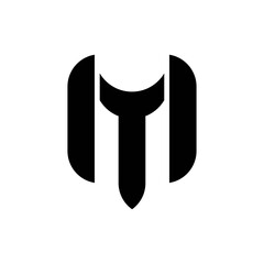 MT or TM letter logo design vector