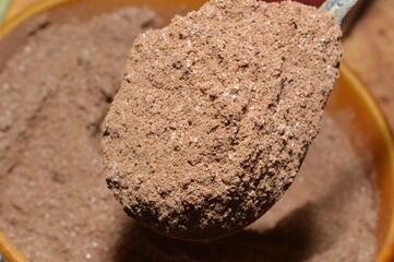 Baking seasoning cinnamon powder mixed with sugar for muffins. Cooking ingredient.