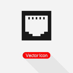 Lan Network Icon, Network Input Icon Vector Illustration Eps10