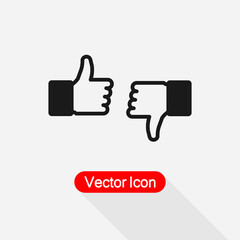 Obraz premium Like and Dislike Icon, Thumb up Icon Vector Illustration Eps10