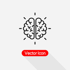 Mind Research Icon, Brain Icon Vector Illustration Eps10