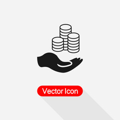 Money In The hand Icon Vector Illustration Eps10
