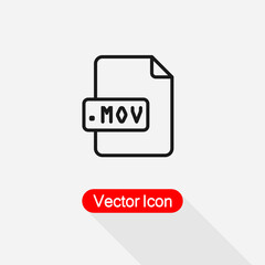 MOV File Icon Vector Illustration Eps10