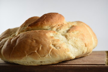 
front views of a homemade circle bread