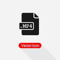 MP4 File Icon Vector Illustration Eps10