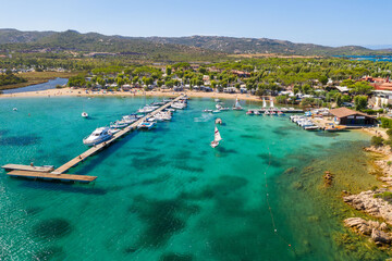 Obraz premium Aerial shot in Sardinia with wonderful beaches and stunning landscapes