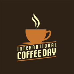 international coffee day logo vector
