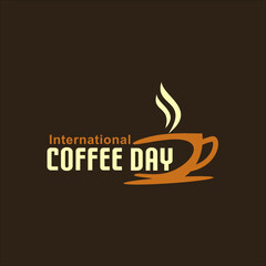 international coffee day logo vector