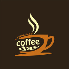 international coffee day logo vector