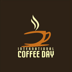 international coffee day logo vector