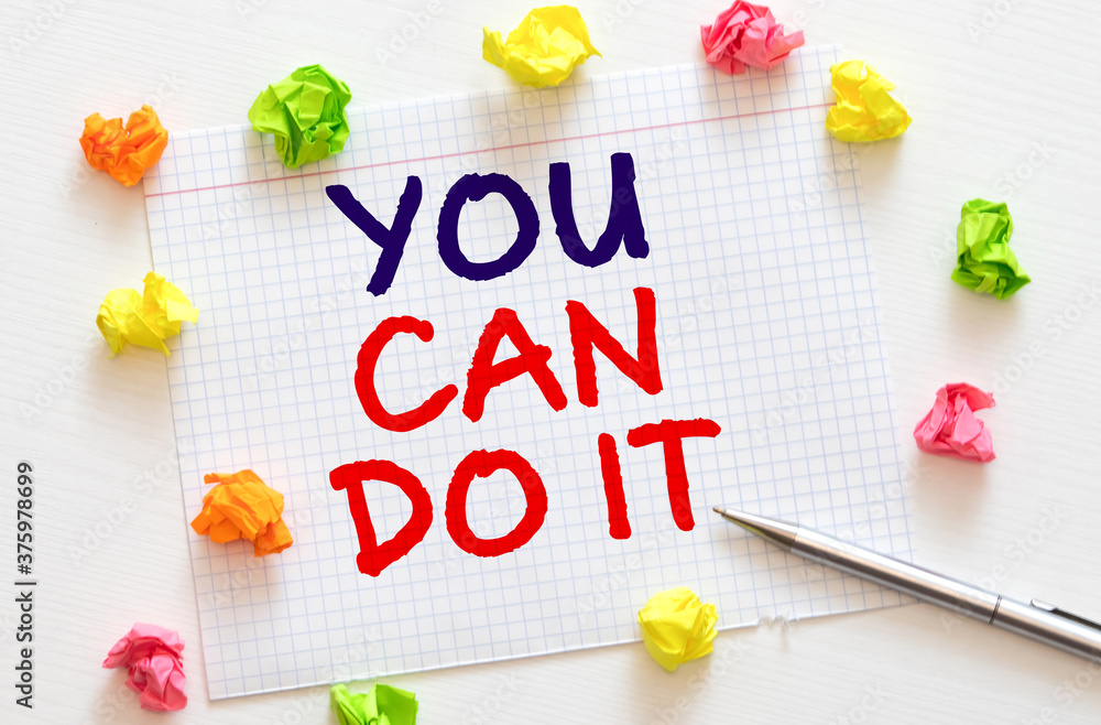 Poster text you can do it we can help on the short note texture background