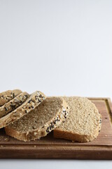front views of a sliced ​​homemade bread