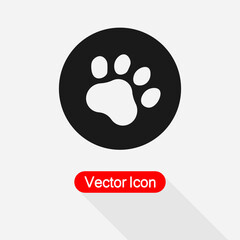 Paw Print Pet And Bone Icon Vector Illustration Eps10