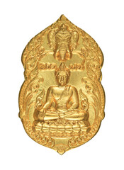 Buddha Medal isolated on white background.