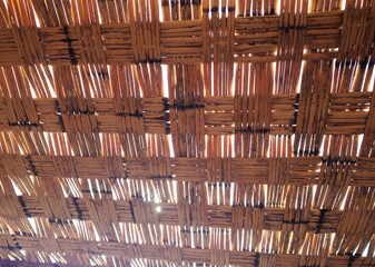 twisted straw roof hut abstract