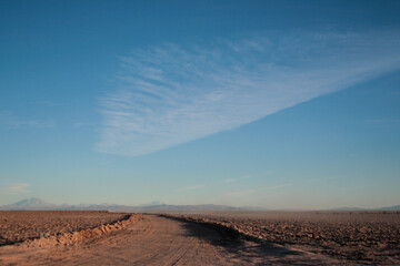 path desert blue sky cloud