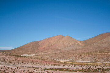 blue sky mountain desert isolated
