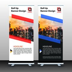 Business Roll Up. Standee Design. Banner Template. Presentation and Brochure. Vector illustration