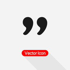 Quotation Mark Symbol, Double Quotes Icon Vector Illustration Eps10