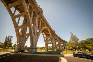 The Historical Pasadena Bridge in California.