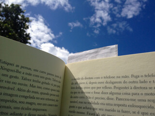 book sky blue cloud reading