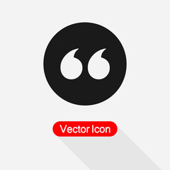 Quotation Mark Symbol, Double Quotes Icon Vector Illustration Eps10