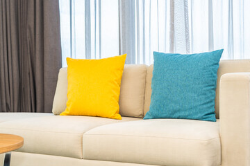 Pillow on sofa decoration in livingroom interior