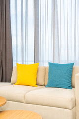Pillow on sofa decoration in livingroom interior
