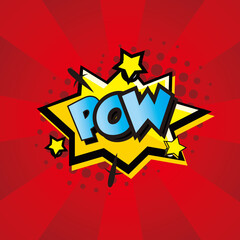 POW! Sound effect. Comic background, comic book