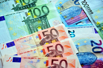 euro banknotes background