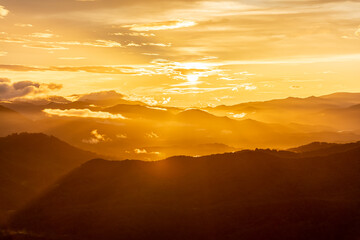 sunset in the mountains