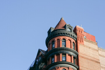 building city skyline sky blue