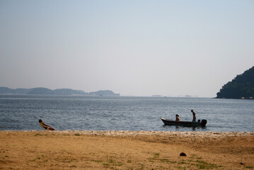 beach boat peace sand nature
