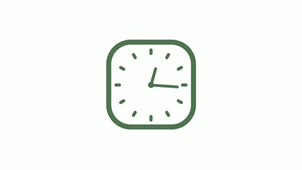 Amazing green gray 12 hours counting down clock icon on white background