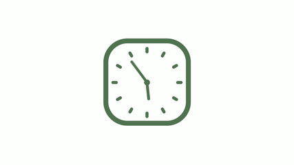 Amazing green gray 12 hours counting down clock icon on white background