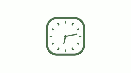 Amazing green gray 12 hours counting down clock icon on white background