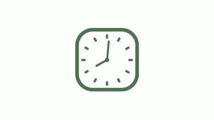 Amazing green gray 12 hours counting down clock icon on white background