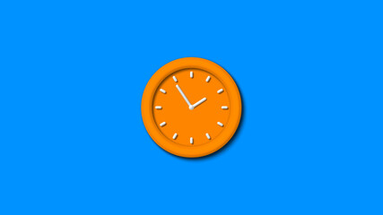 12 hours 3d wall cock icon on aqua background,clock icon