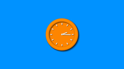 12 hours 3d wall cock icon on aqua background,clock icon