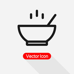 Soup Meal Icon, Hot Food Icon Vector Illustration Eps10
