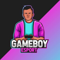 Gamer Boy mascot logo template. perfect for team logo, apparel, merchandise, etc