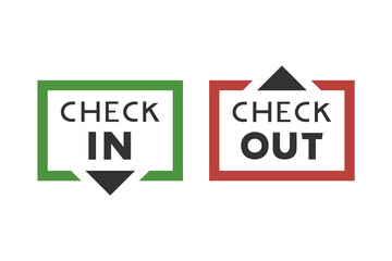 Creative design of check in and check out symbols