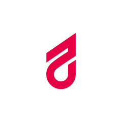 number 2 geometric arrow line design logo vector