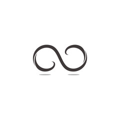 infinity waves ribbon curves geometric design logo vector