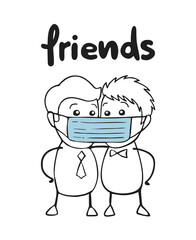 Design of friends sharing protection mask