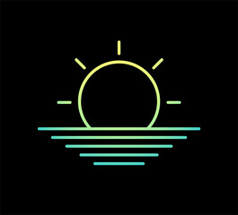 Creative design of sun flat illustration