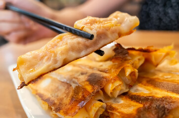 fried dumpling in a restaurant